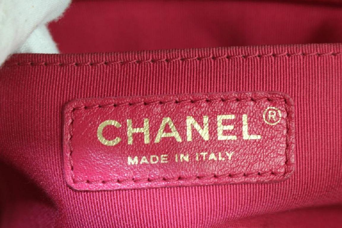 Chanel Dark Pink Fuschia Chevron Quilted Lambskin Medium Boy Bag Gold 53ca723 2