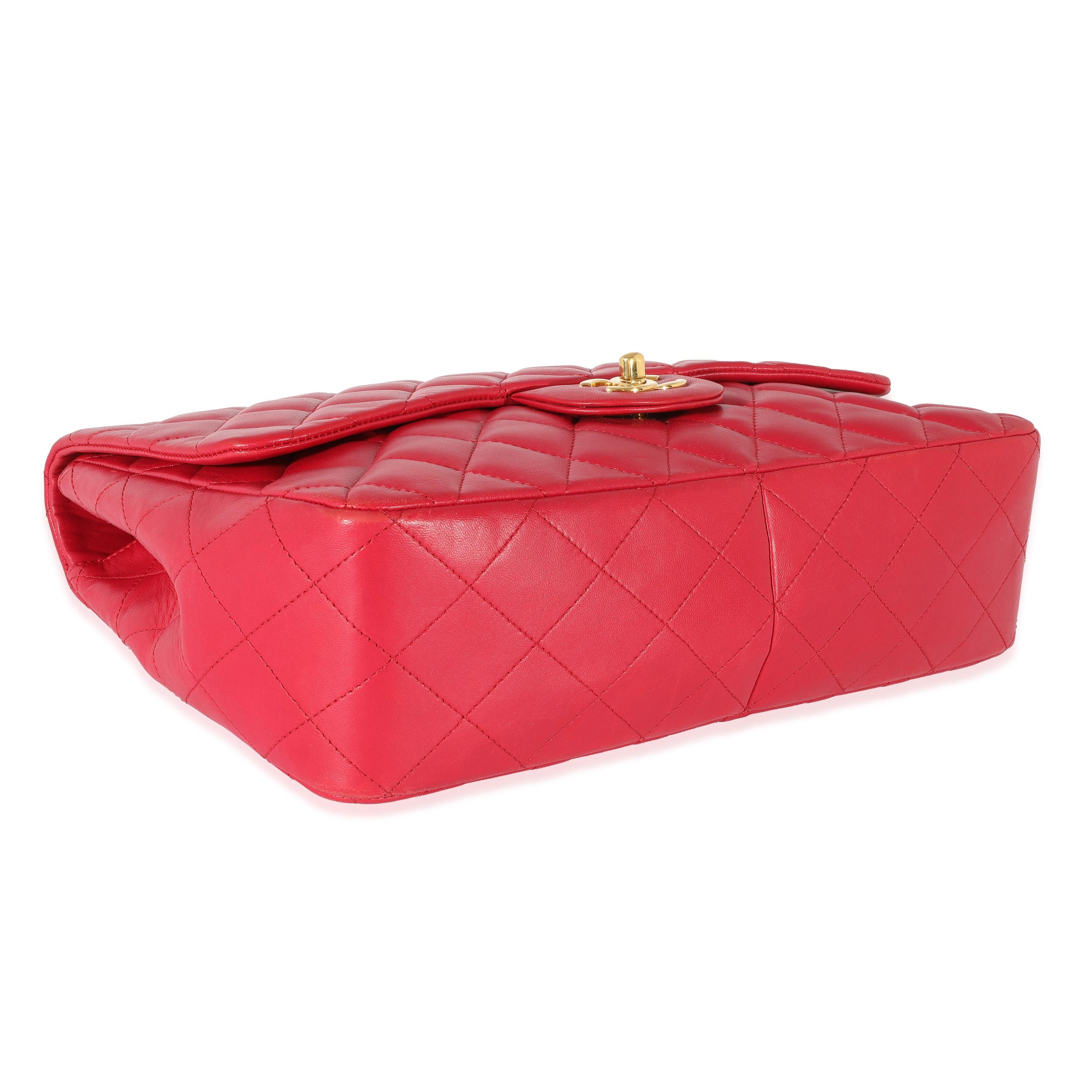 Women's Chanel Dark Pink Lambskin Jumbo Single Flap Bag