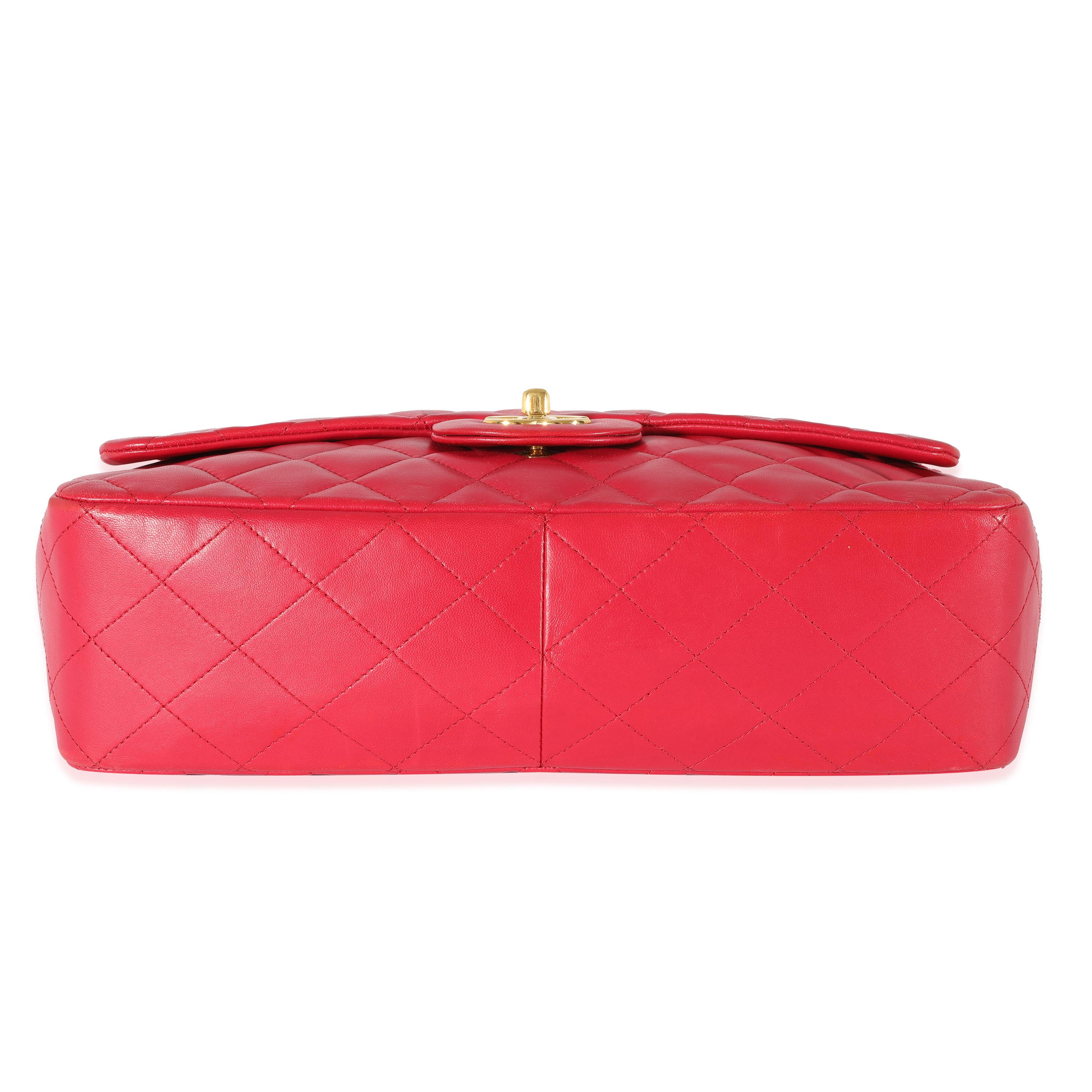 Chanel Dark Pink Lambskin Jumbo Single Flap Bag 1
