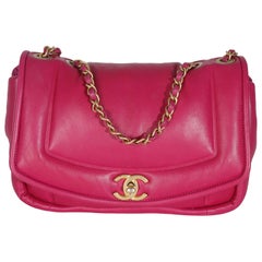 Chanel Dunkelrosa Lammfell Medium Simply Flap Tasche