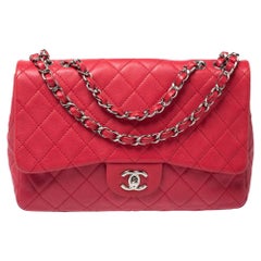 Chanel, Jumbo Classic double flap bag in fuchsia pink quilted