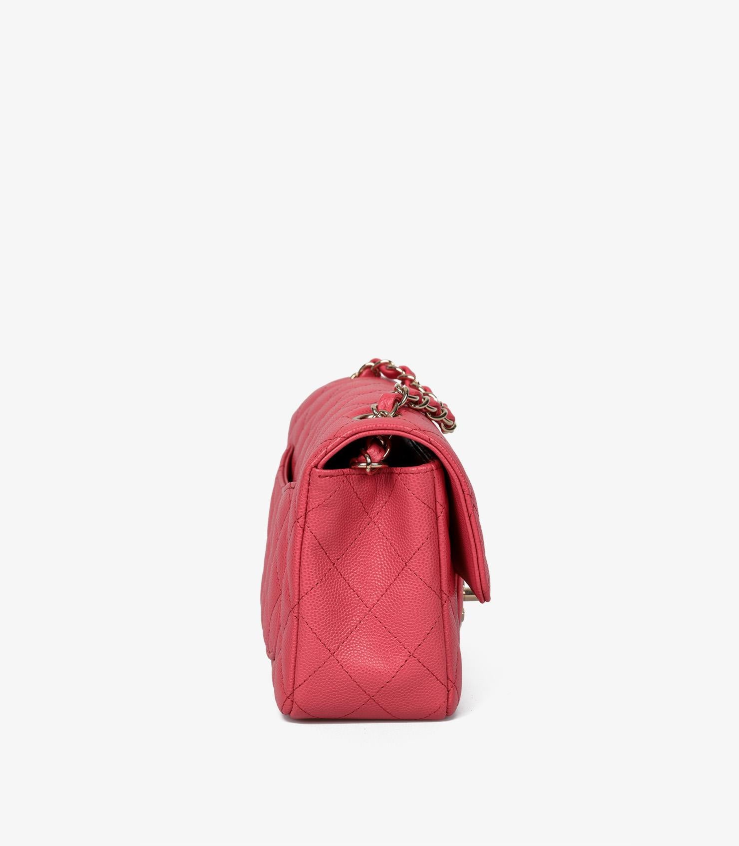 Chanel Dark Pink Quilted Caviar Leather Rectangular Mini Flap Bag In Excellent Condition In Bishop's Stortford, Hertfordshire