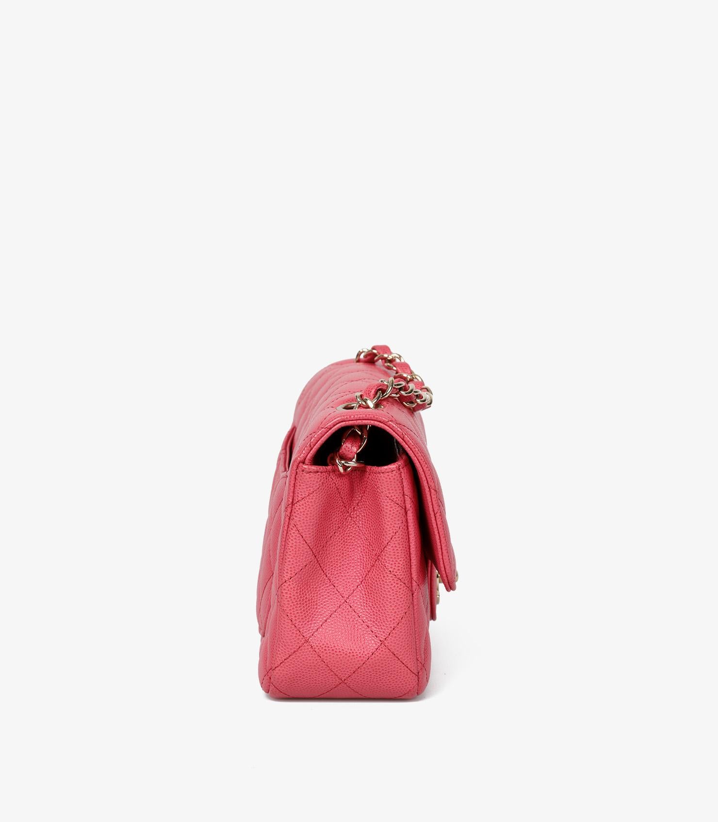 Women's or Men's Chanel Dark Pink Quilted Caviar Leather Rectangular Mini Flap Bag For Sale