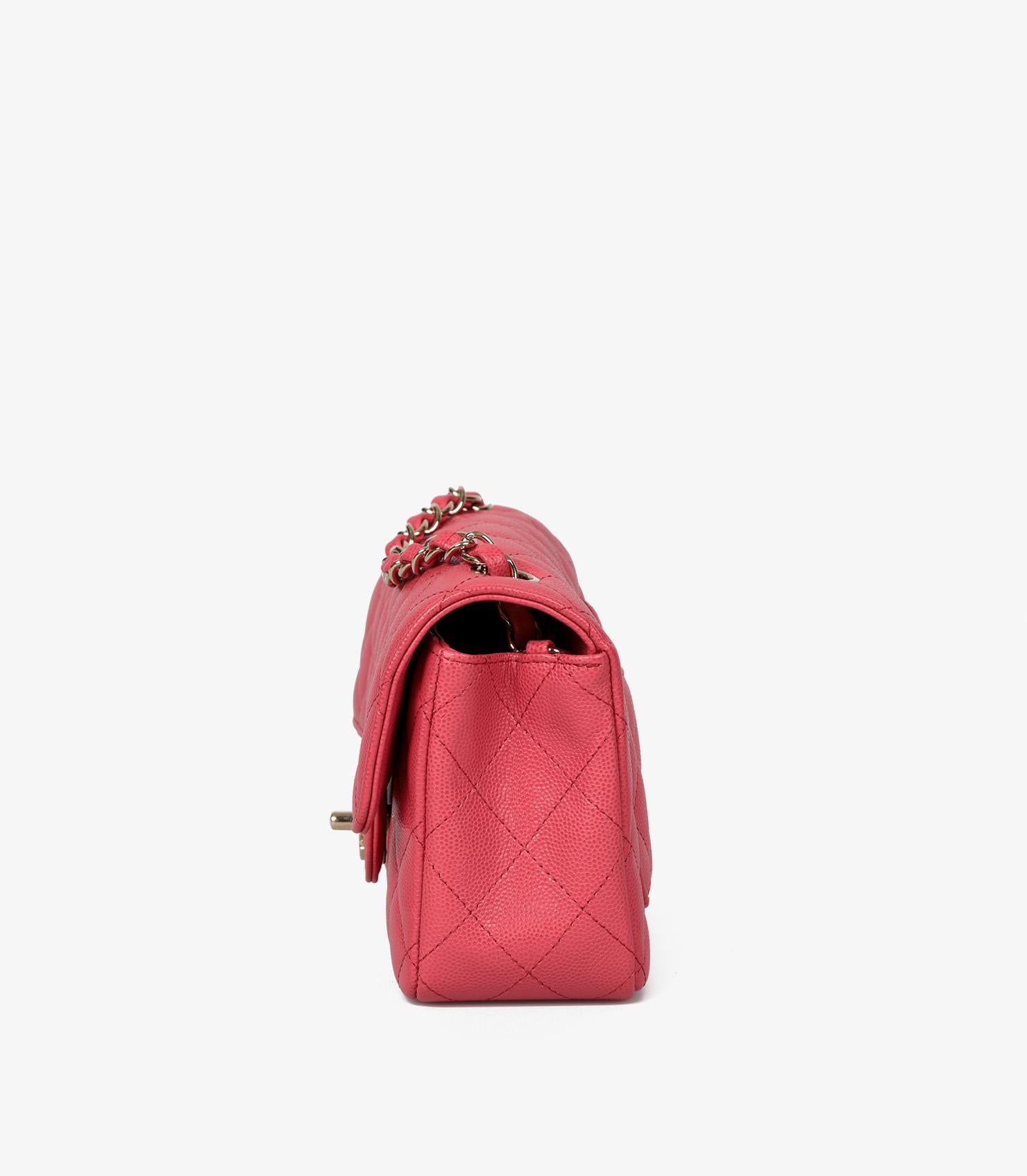 Women's or Men's Chanel Dark Pink Quilted Caviar Leather Rectangular Mini Flap Bag