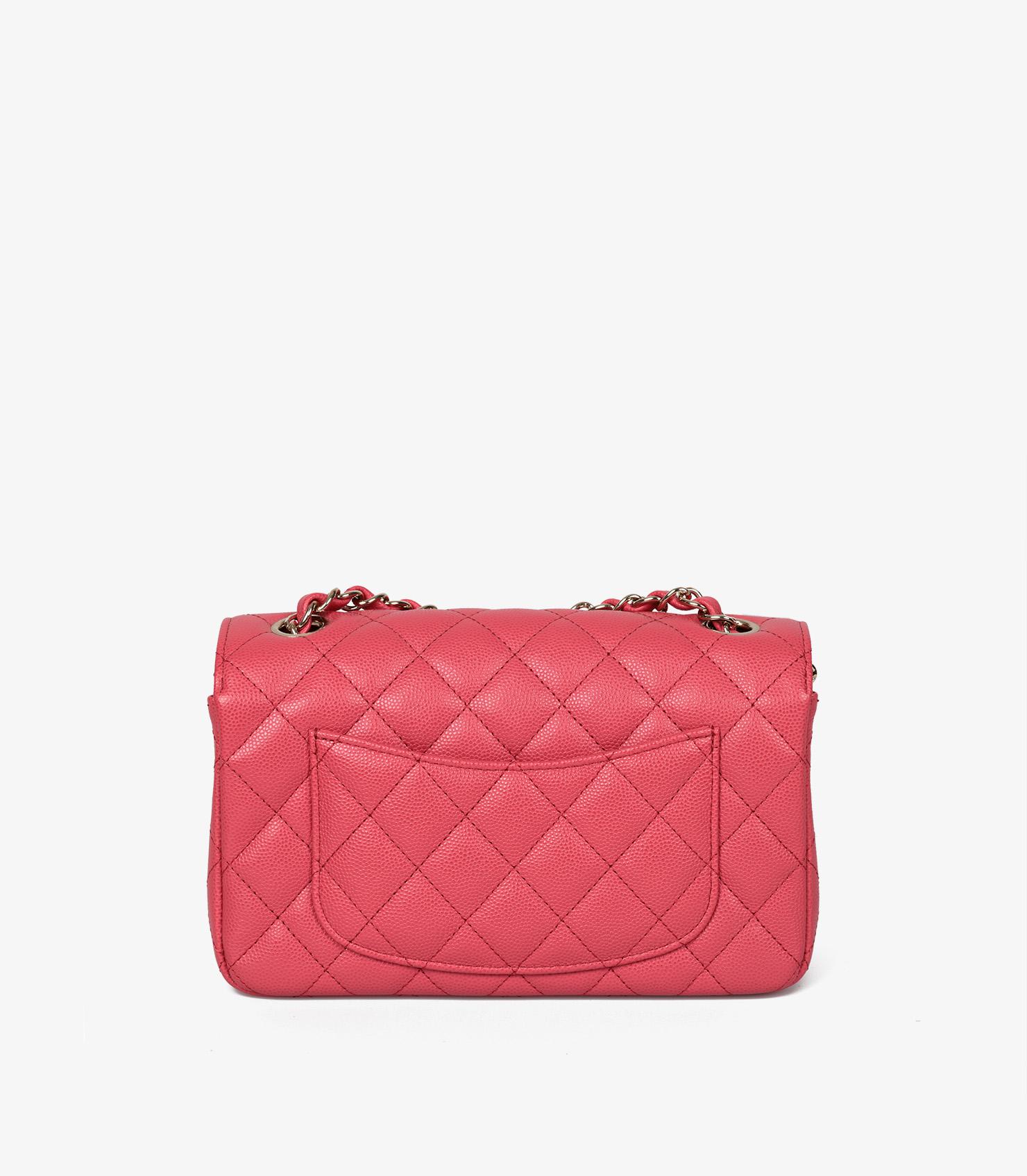 Chanel Dark Pink Quilted Caviar Leather Rectangular Mini Flap Bag 1