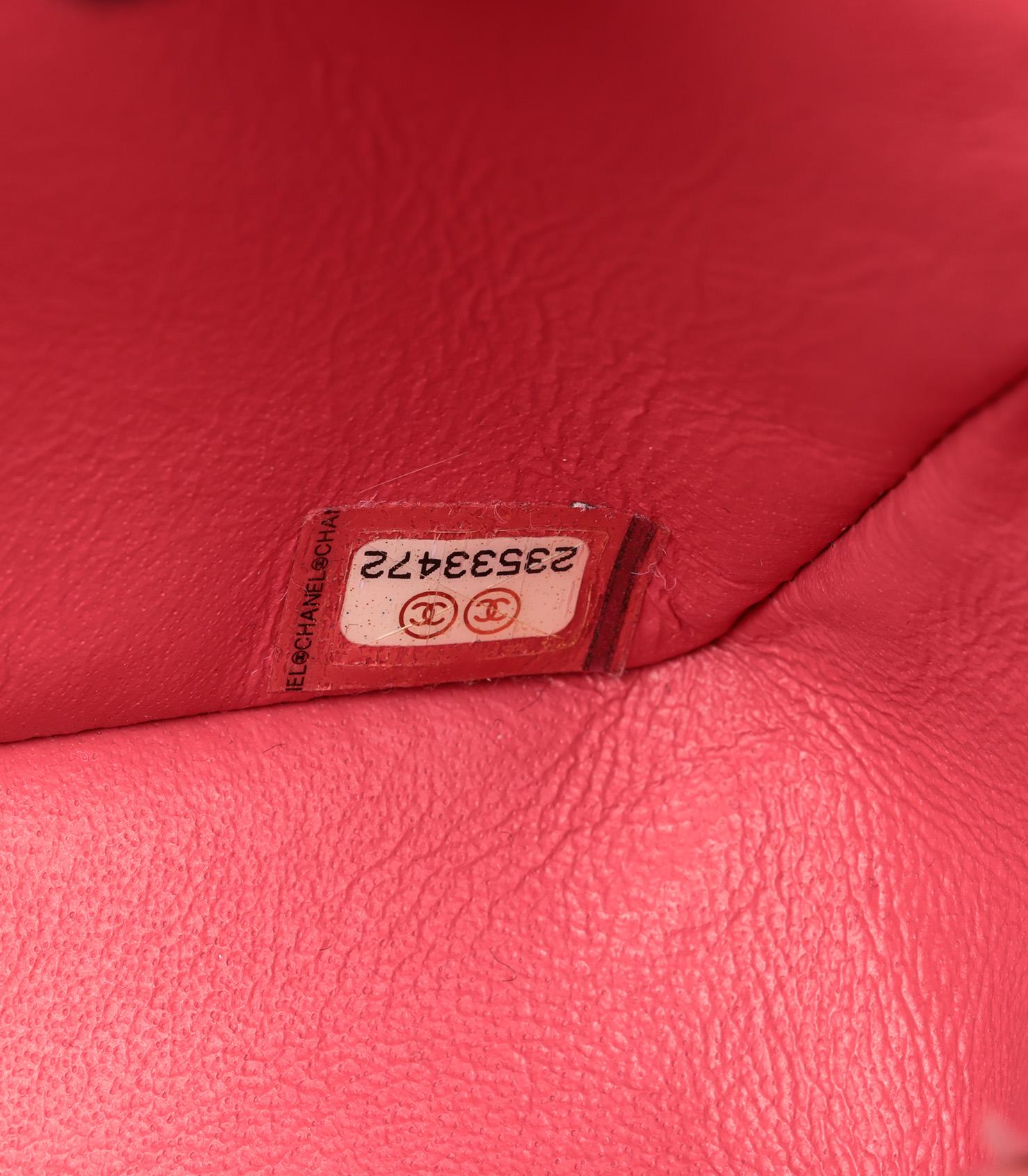 Chanel Dark Pink Quilted Caviar Leather Rectangular Mini Flap Bag 3