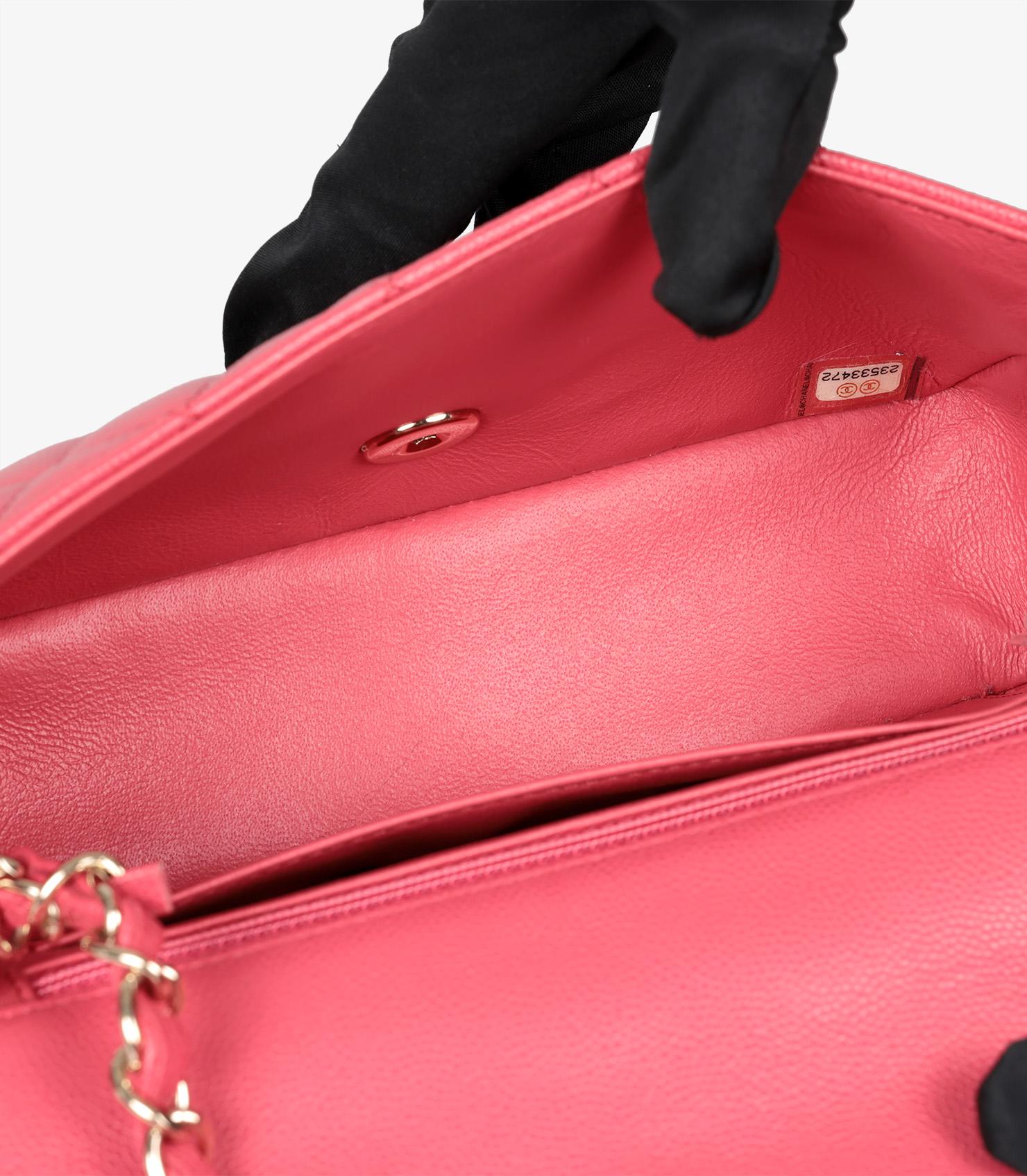 Chanel Dark Pink Quilted Caviar Leather Rectangular Mini Flap Bag 5