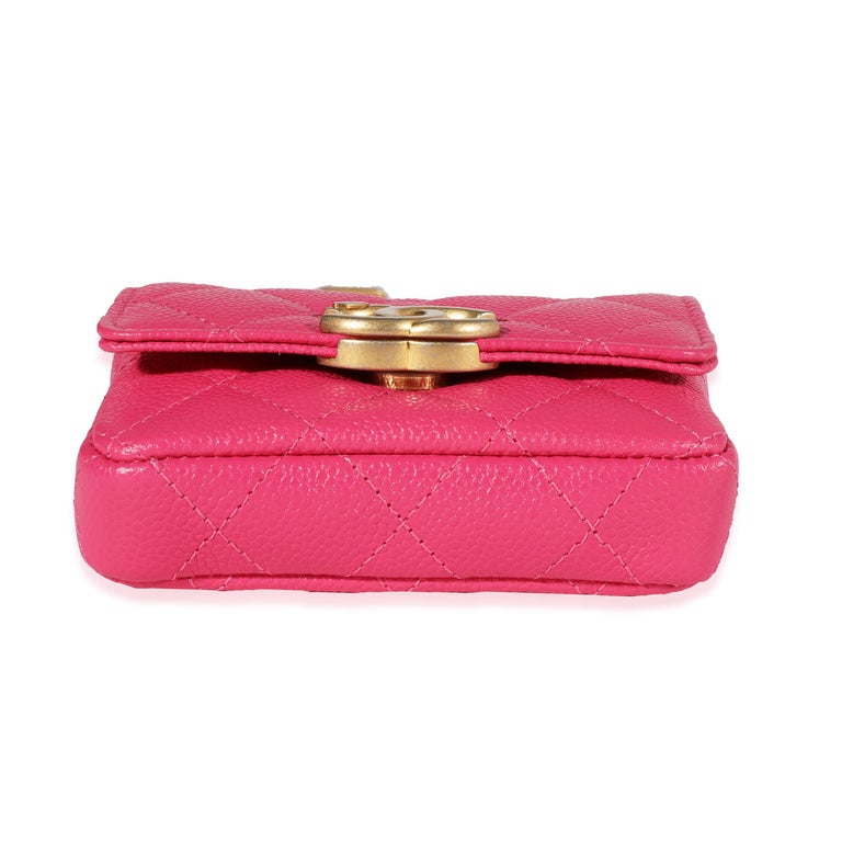 Chanel Dark Pink Quilted Caviar Melody Belt Bag For Sale at 1stDibs