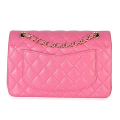 Chanel Dark Pink Quilted Caviar Small Classic Double Flap Bag