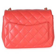 Chanel Dark Pink Quilted Lambskin Mini Square Flap Bag