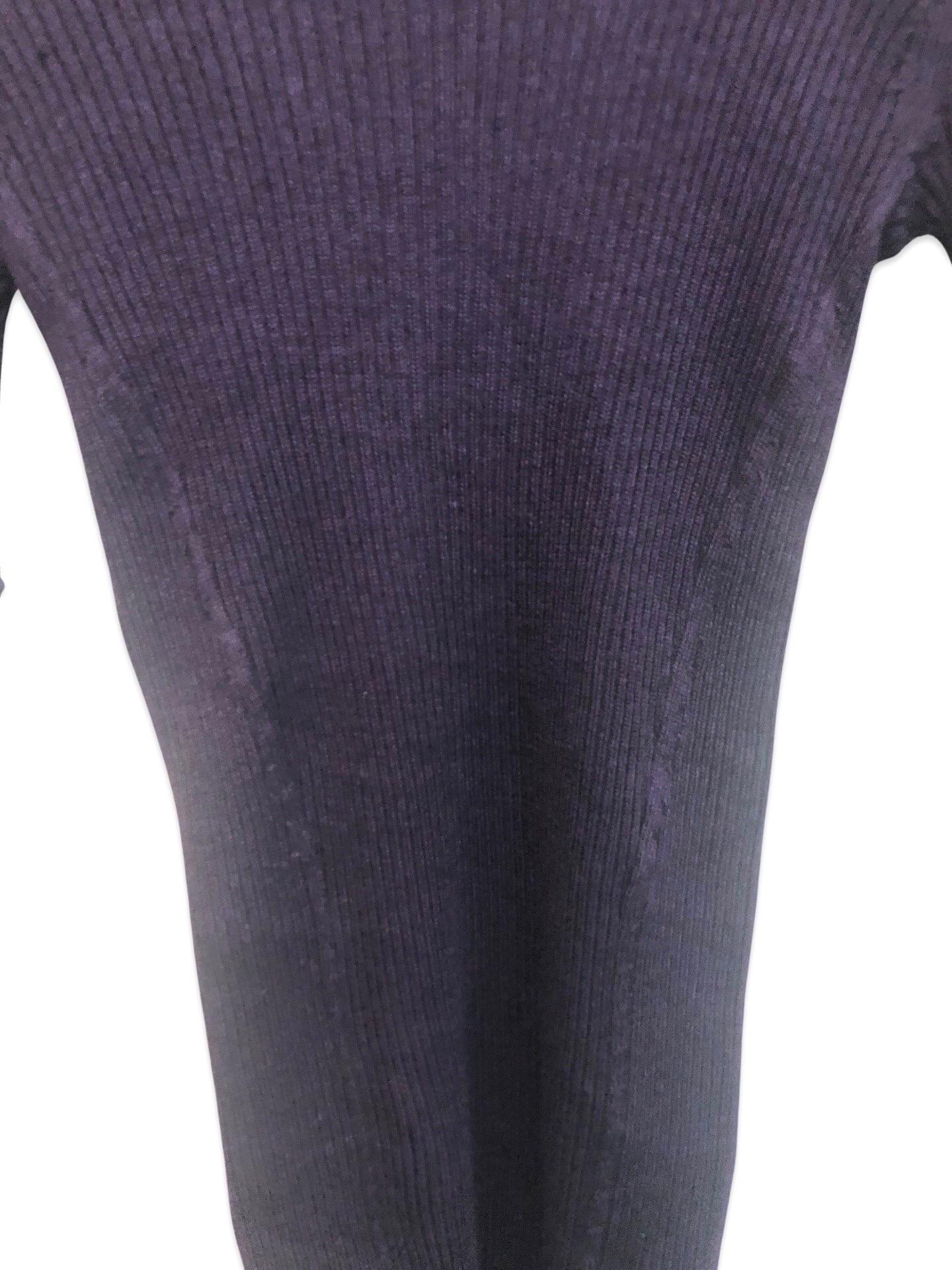 Chanel Dark Purple Cashmere and Silk  Short Sleeves Top In Excellent Condition For Sale In Sheung Wan, HK