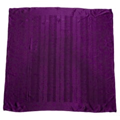 Chanel Dark Purple Monogram Logo Print Silk Scarf circa 1980s