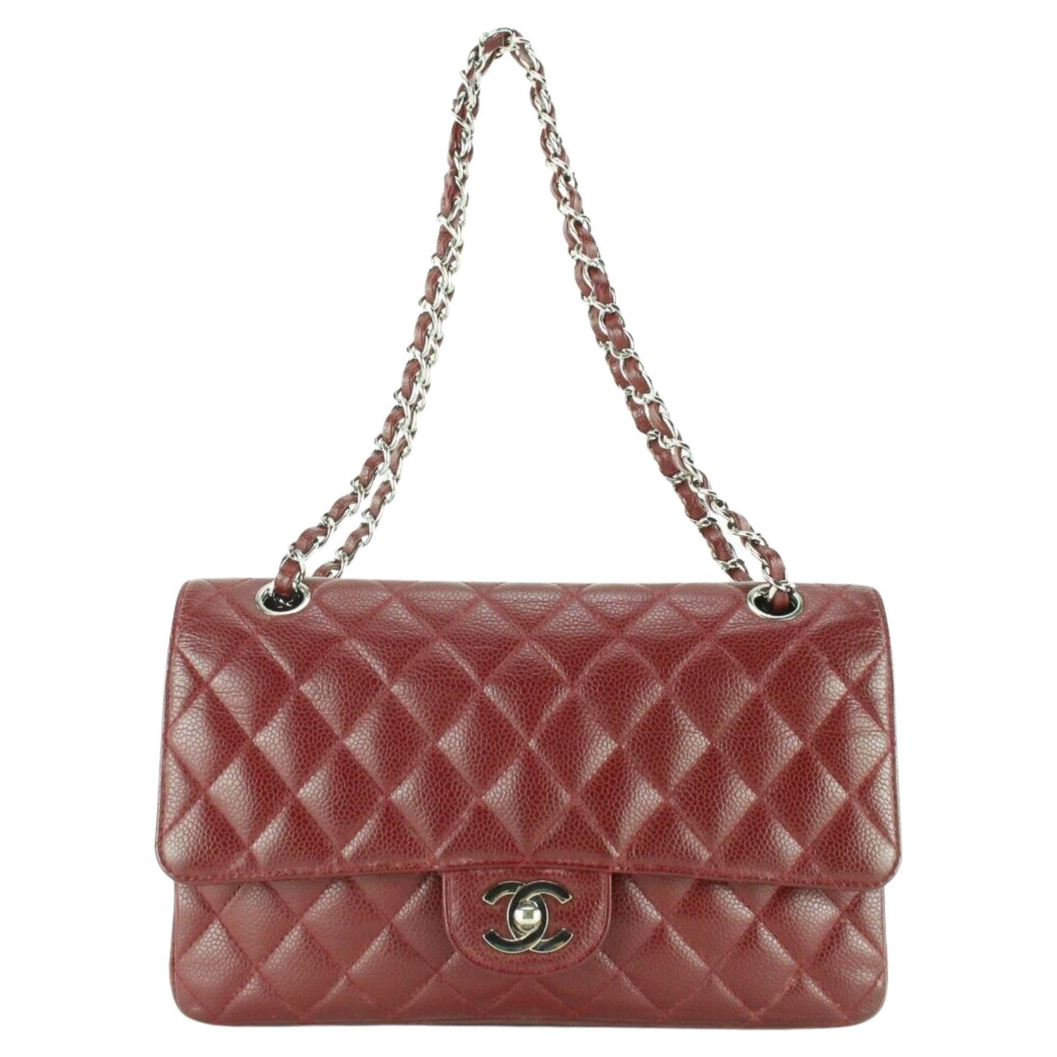 Chanel Red Quilted Patent Bowling Chain Bag 1123c28 For Sale at