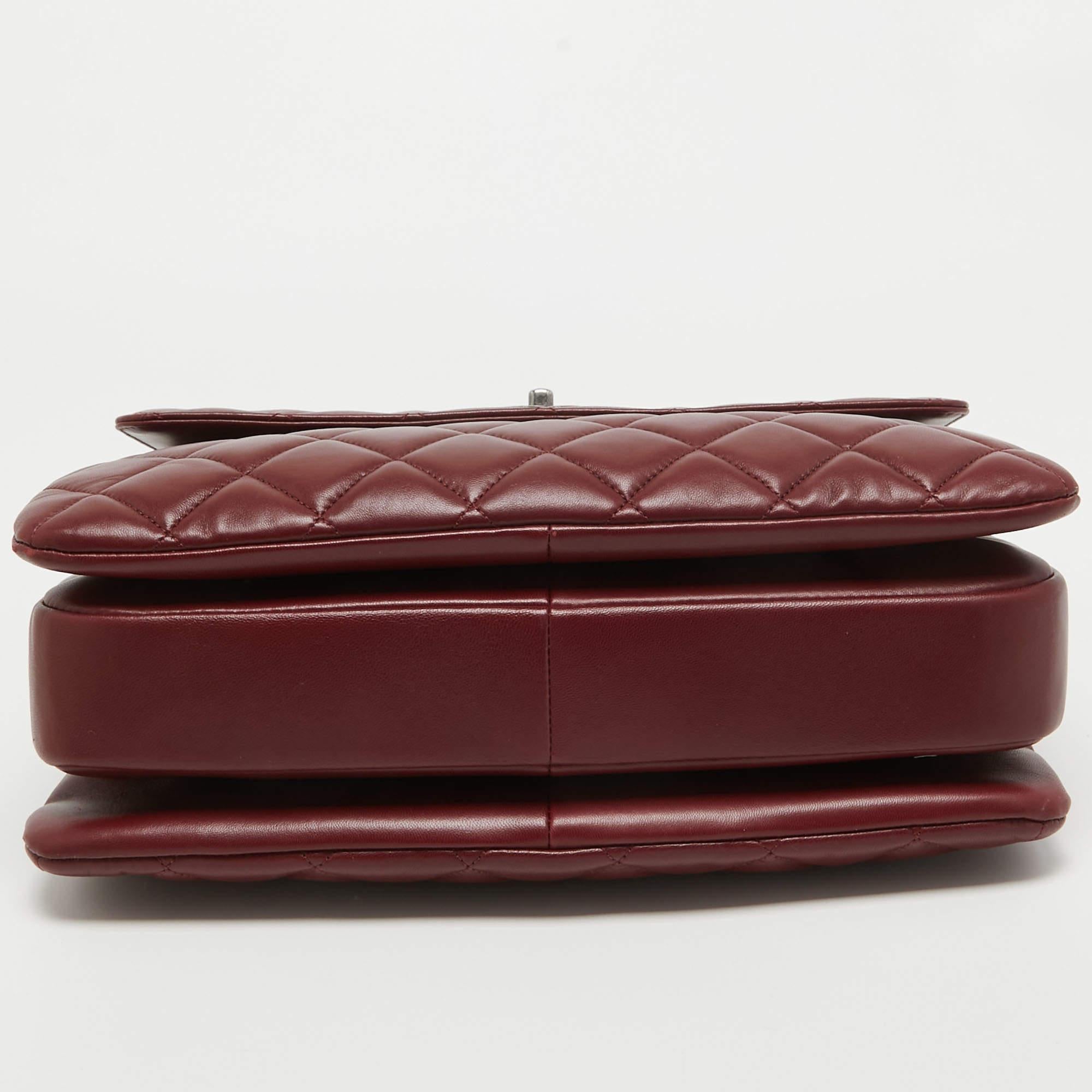 Women's Chanel Dark Red Quilted Leather Large Trendy CC Top Handle Bag