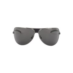 Occhiali da sole "Aviator" Chanel in metallo argentato scuro