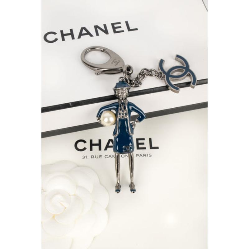 Chanel Dark-Silvery Metal Bag Jewelry / Keyring, 2012 4