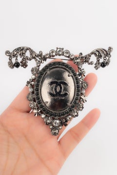 Chanel Dark-Silvery Metal Medallion Brooch, 2008