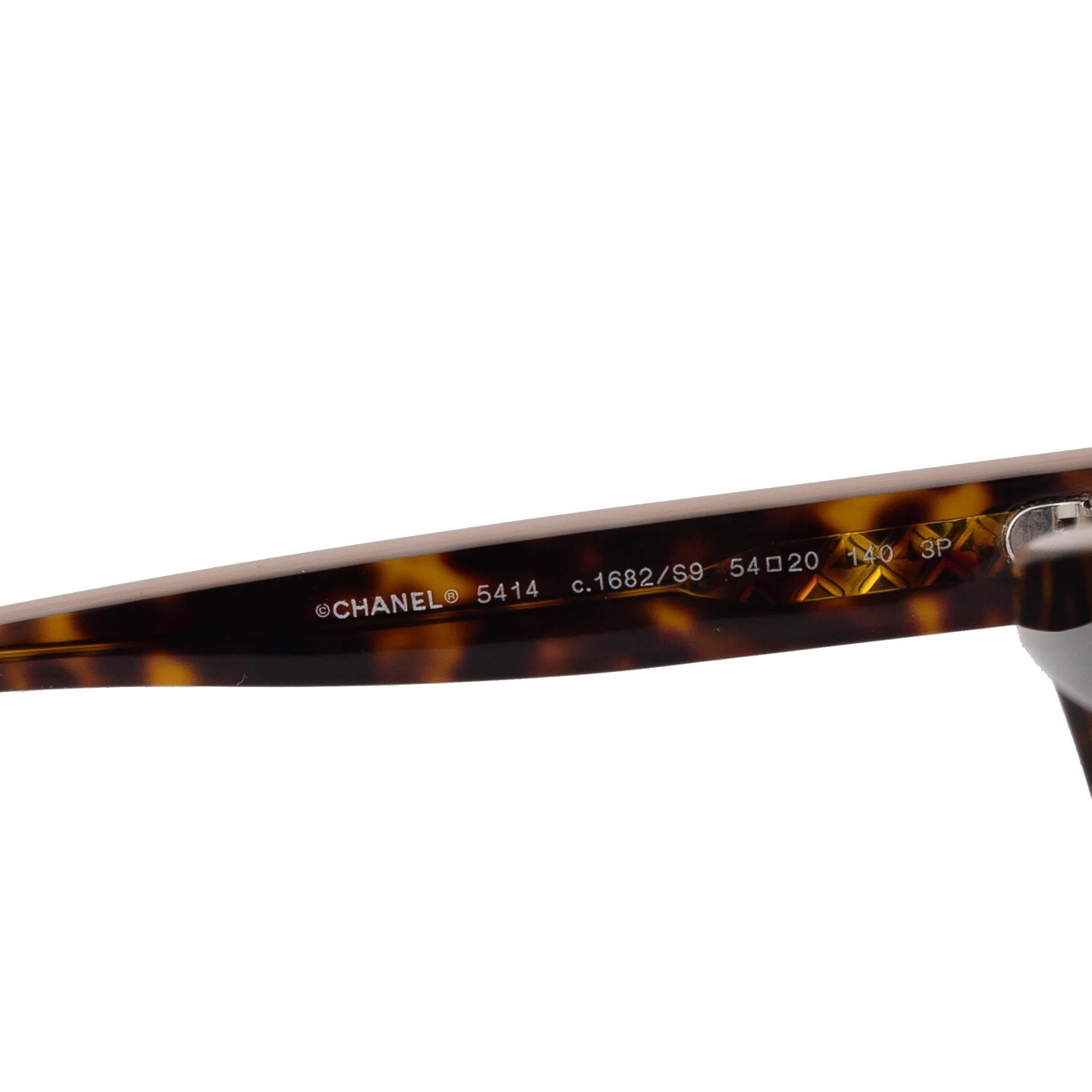 Women's CHANEL dark tortoise / beige LOGO BUTTERFLY Sunglasses 5414
