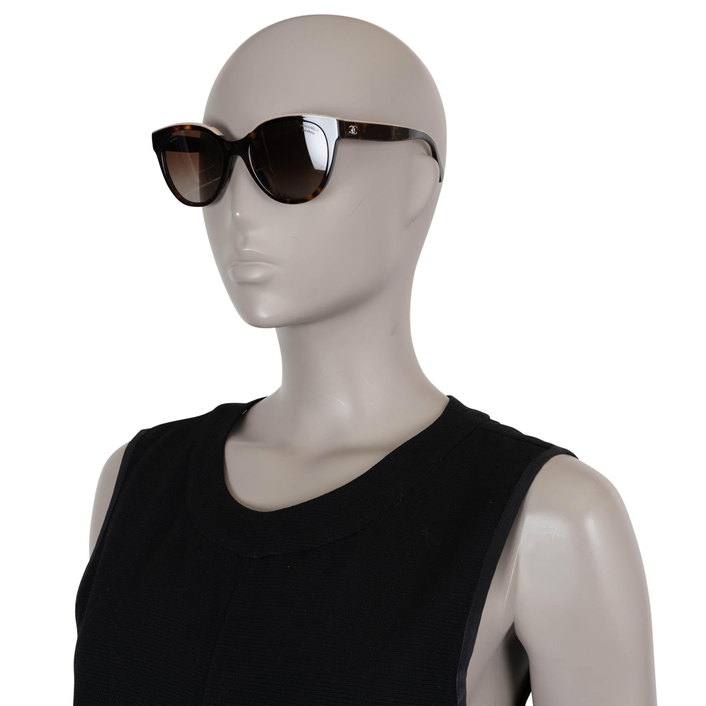 CHANEL dark tortoise / beige LOGO BUTTERFLY Sunglasses 5414 1