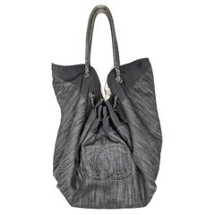 Chanel Dark Wash Denim Stretch Spirit Cabas Tote