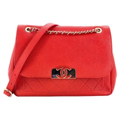 Chanel Data Center Back Pocket Flap Bag Caviar Medium