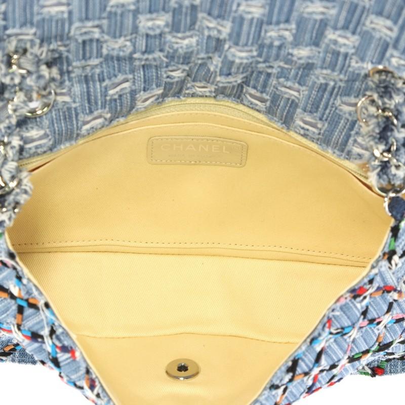 Women's or Men's Chanel Data Center Charm Flap Bag Quilted Denim Medium