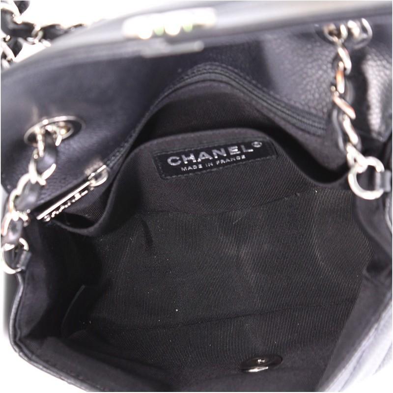 Black Chanel Data Center Envelope Flap Bag Chevron Caviar Mini