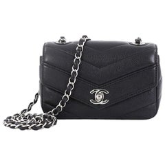 Chanel Data Center Envelope Flap Bag Chevron Caviar Mini