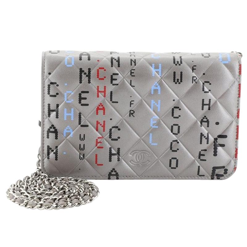 Chanel Data Center Wallet on Chain Quilted Printed Lambskin