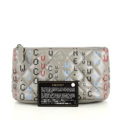 Chanel Data Center Zip Pouch Quilted Printed Lambskin Small