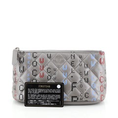 Chanel Data Center Zip Pouch Quilted Printed Lambskin Small