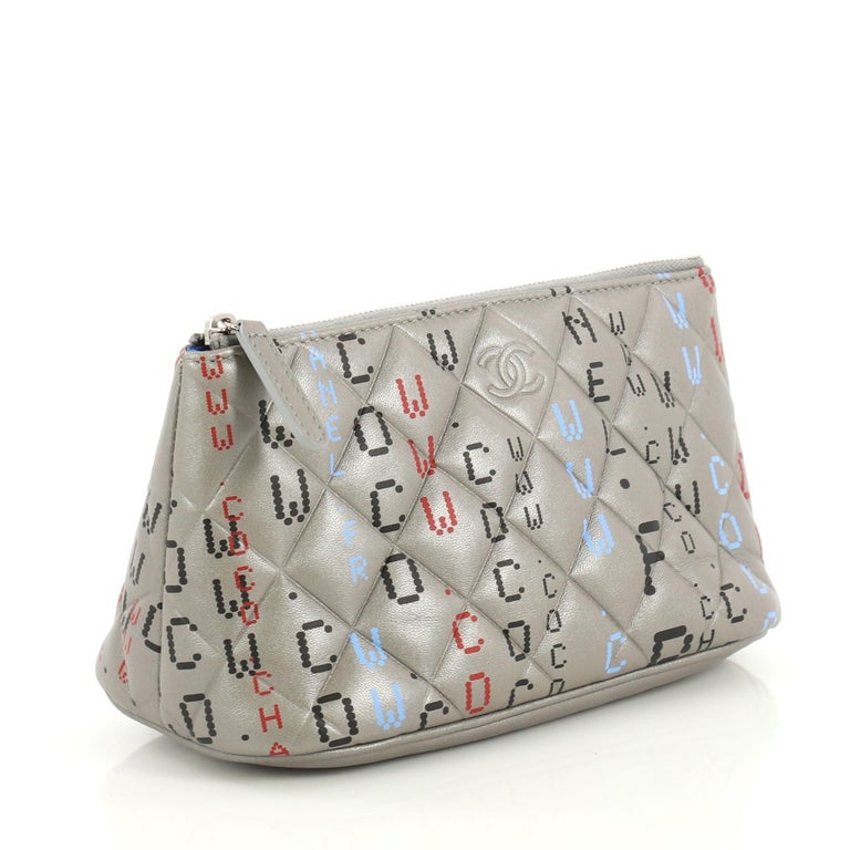 Chanel Data Center Zip Pouch Quilted Printed Lambskin Small at 1stDibs