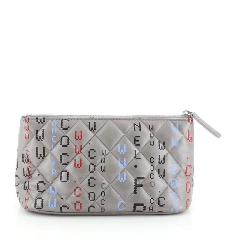 Chanel Data Center Zip Pouch Quilted Printed Lambskin Small at 1stDibs