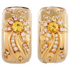 Chanel Day and Night Diamond and Sapphire White and Yellow Gold Clip-On Earrings
