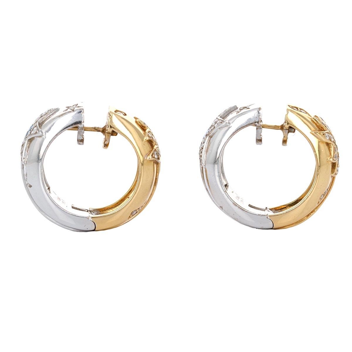 Chanel Tag und Nacht Weiß- und Gelbgold-Ohrringe für Damen oder Herren