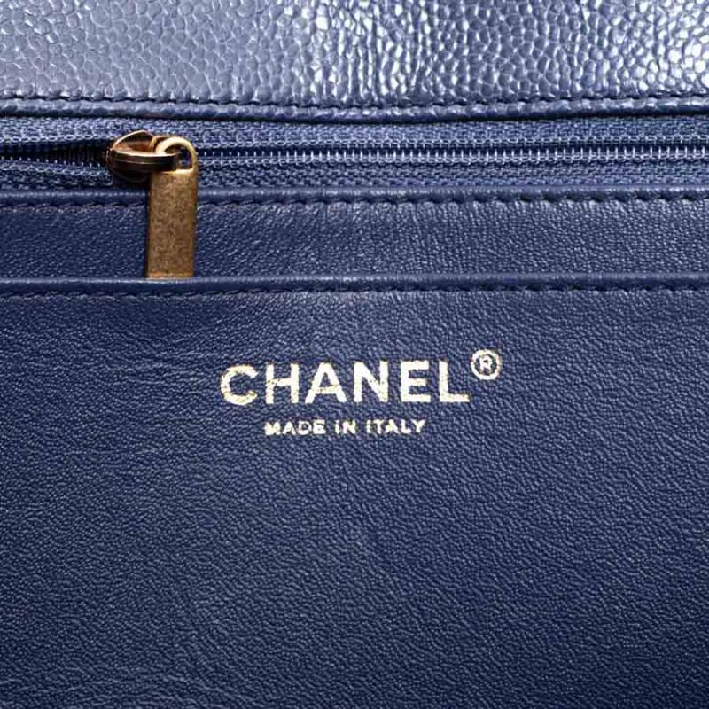 CHANEL Day Bag In Blue Caviar Leather 6