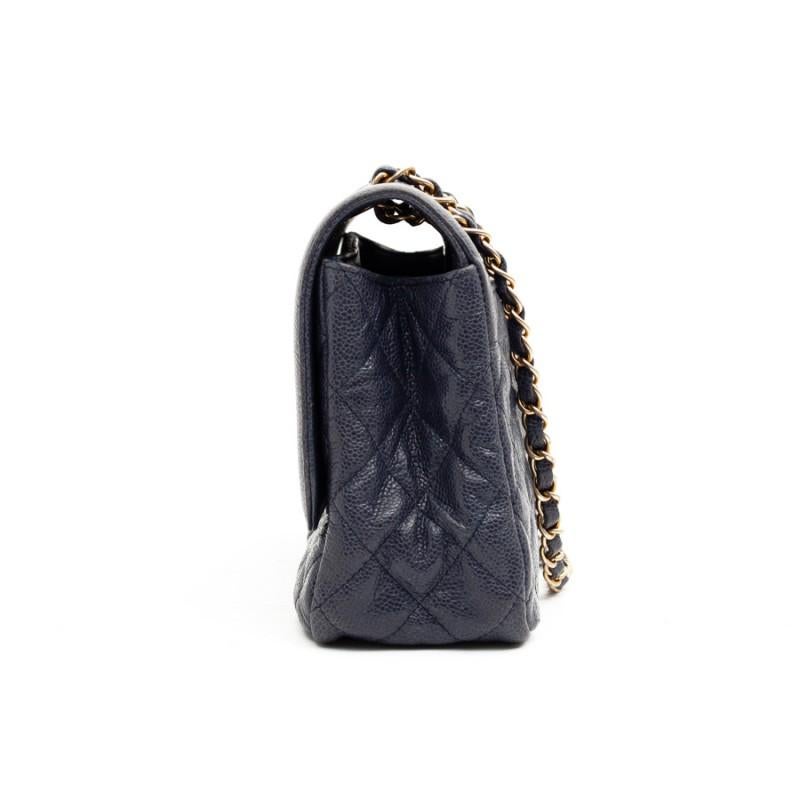 Women's CHANEL Day Bag In Blue Caviar Leather