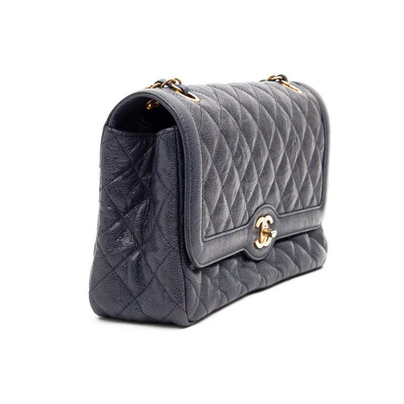 CHANEL Day Bag In Blue Caviar Leather 1