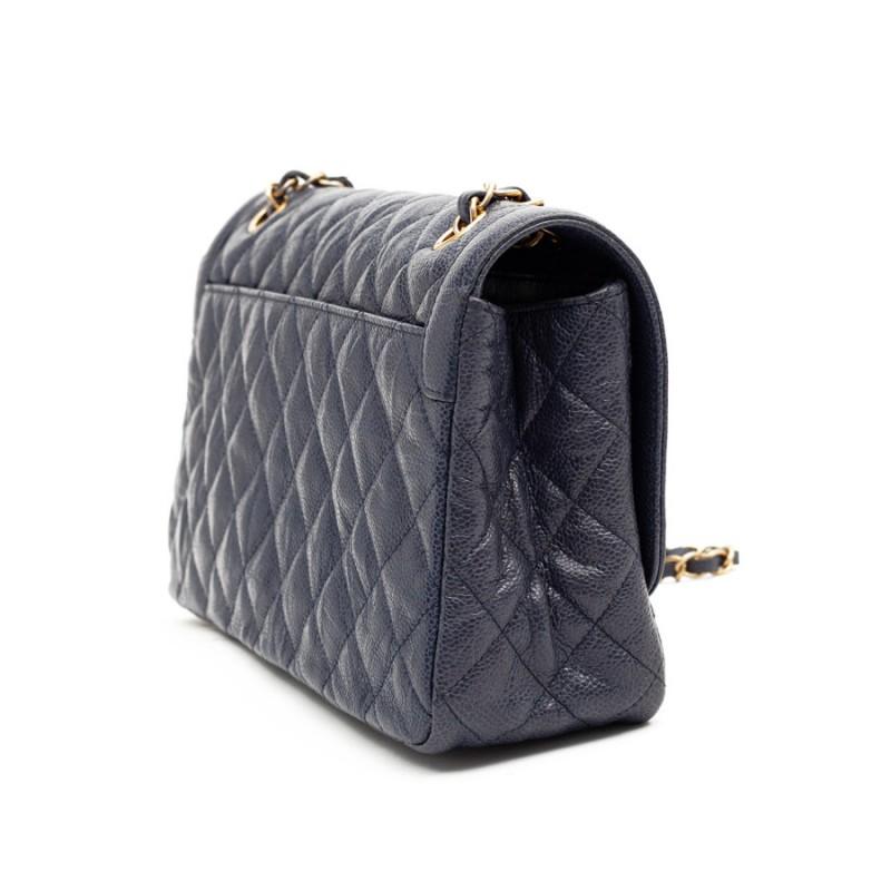 CHANEL Day Bag In Blue Caviar Leather 2