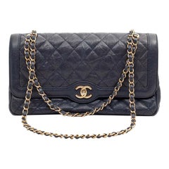 CHANEL Day Bag In Blue Caviar Leather