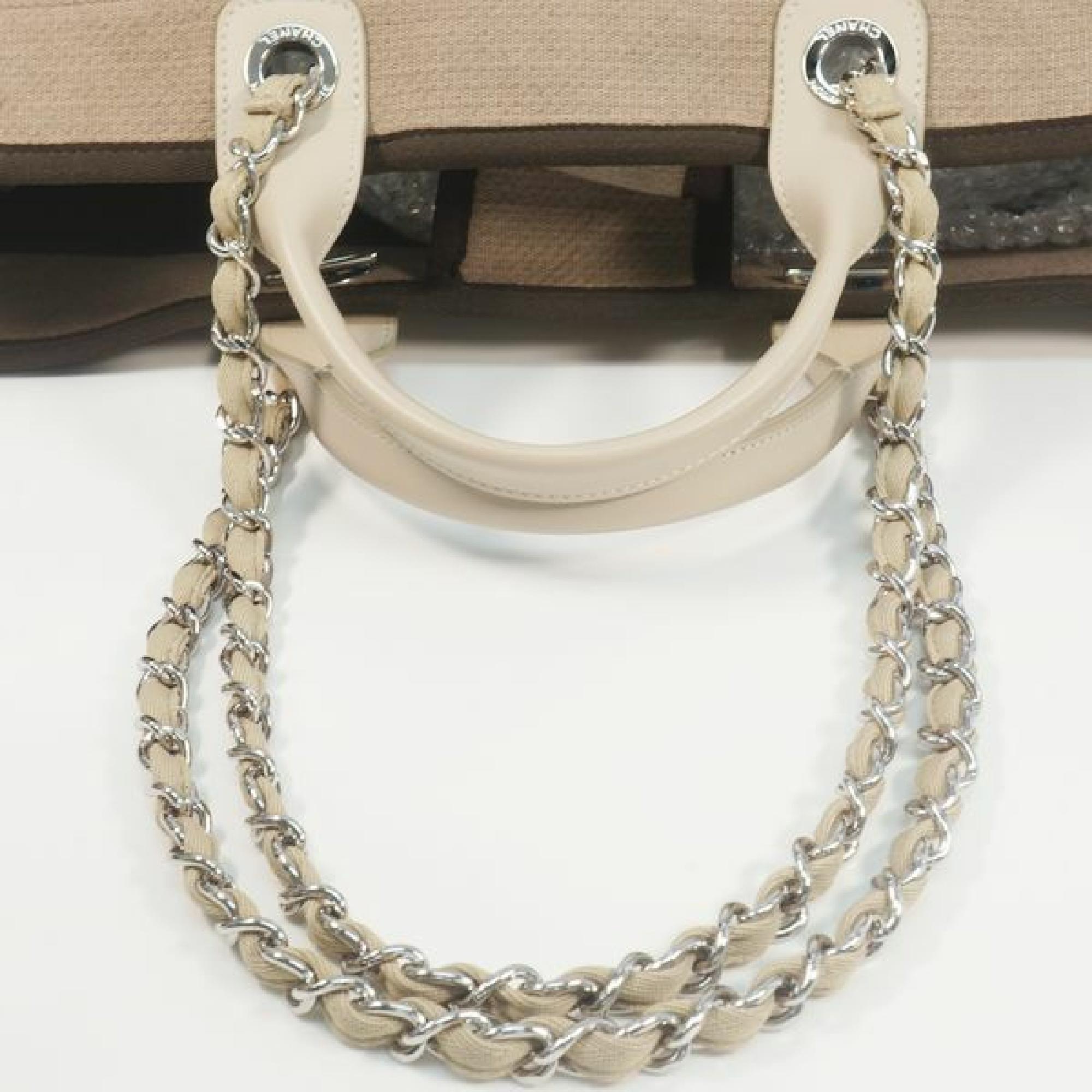 Women's CHANEL Deauville 2WAY chain shoulder  Womens handbag A66941 beige x silver hardw