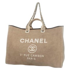 CHANEL Deauville 2WAY chain shoulder  Womens handbag A66941 beige x silver hardw