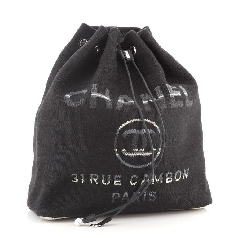 Chanel Deauville Backpack Canvas Large For Sale at 1stDibs