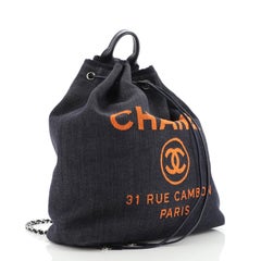 Chanel Deauville Rucksack Denim Groß