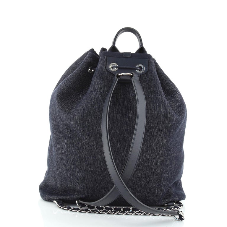 Chanel Deauville Backpack Denim Large at 1stDibs