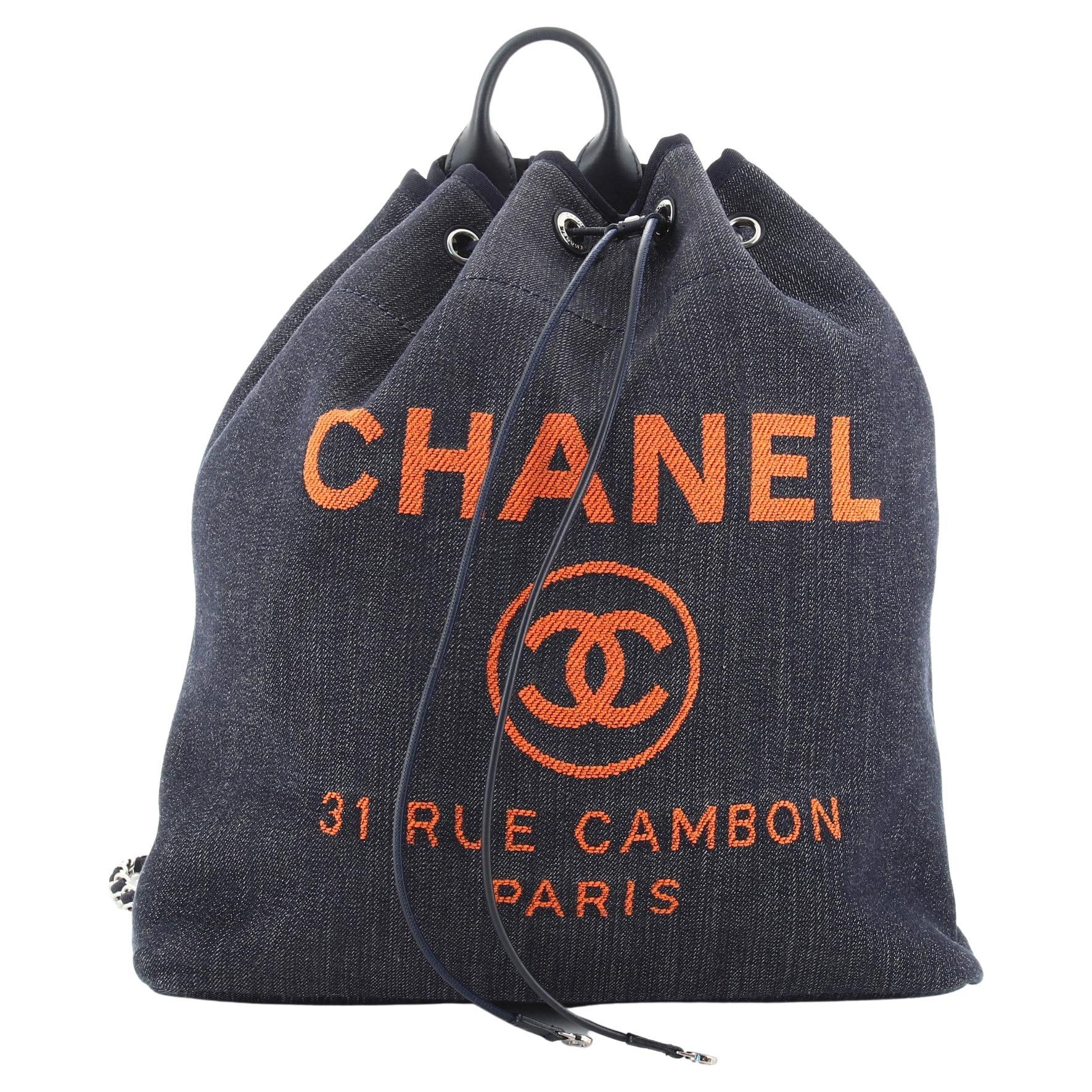 Chanel Deauville Backpack Denim Large at 1stDibs