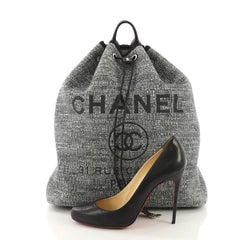 Chanel Deauville Backpack Raffia Large