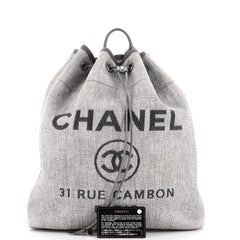Chanel Deauville Rucksack Raffia Groß