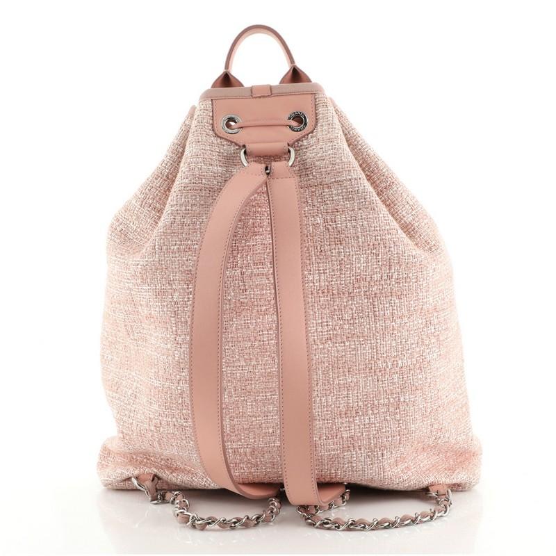 Chanel Deauville Backpack Raffia Large In Good Condition In NY, NY