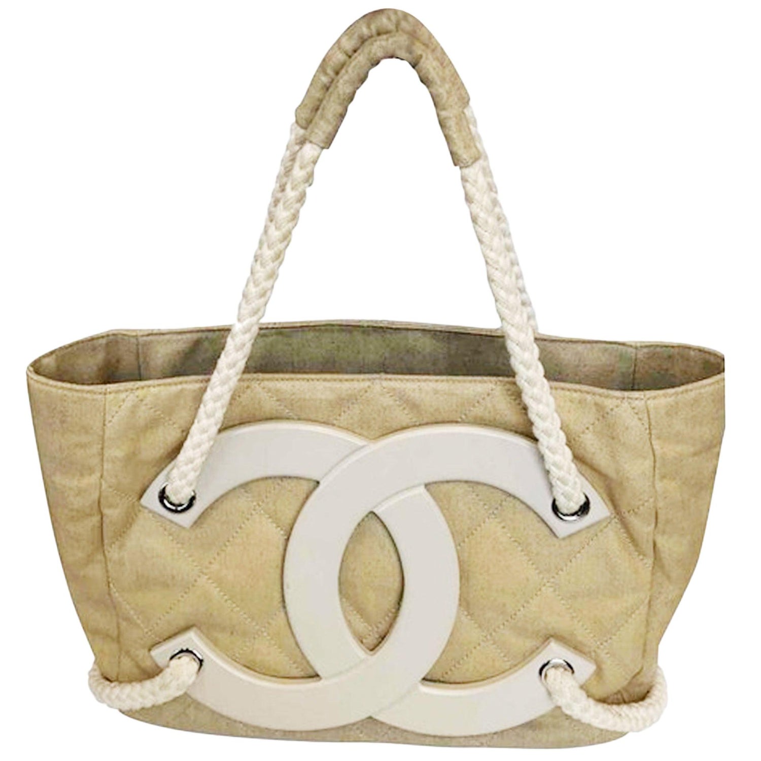 Chanel Flap Bag with Top Handle Wood Beige Canvas Satchel For Sale at  1stDibs
